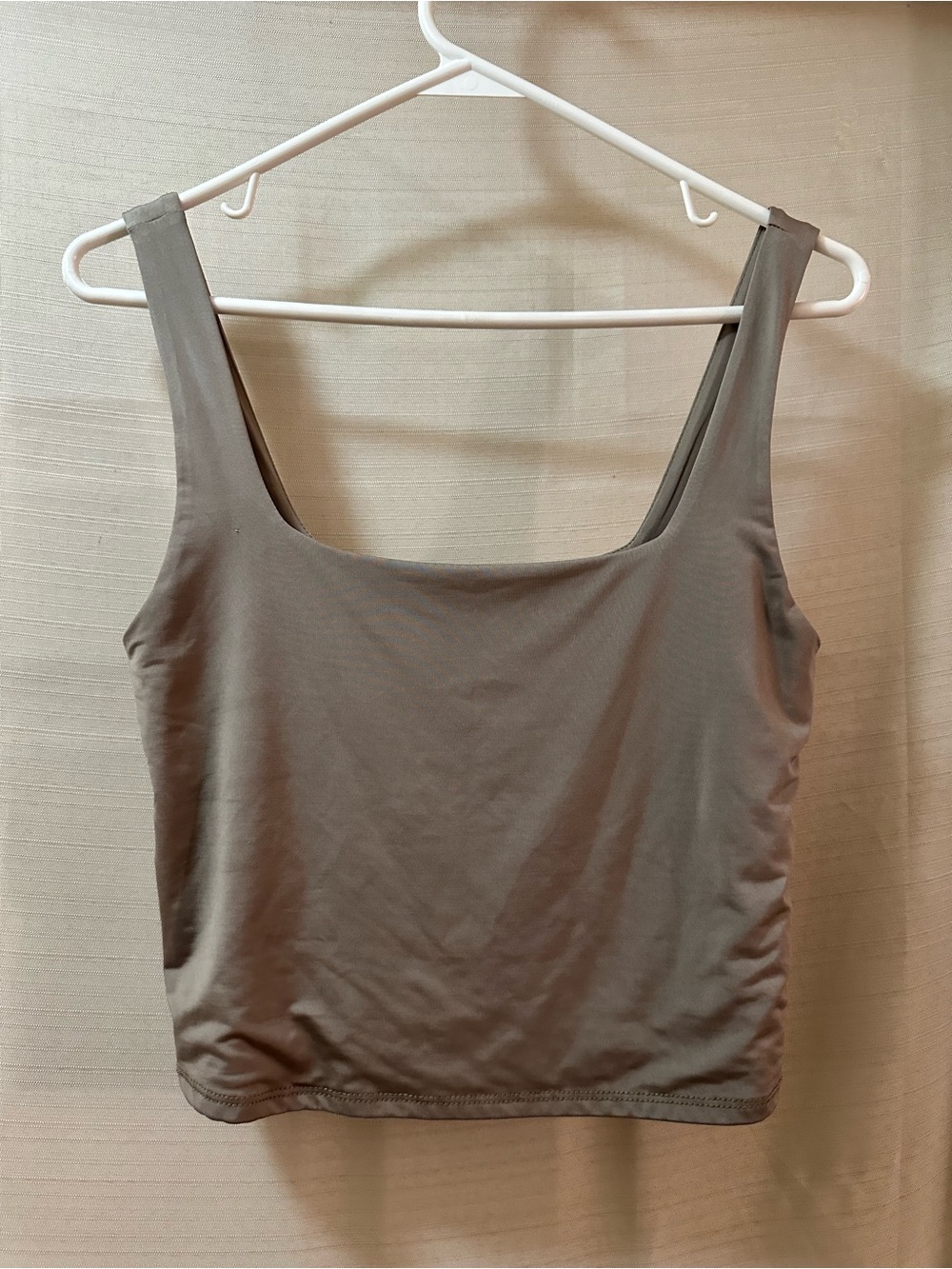 Live In The Moment BOGO Taupe Stretch Crop Tank Top Double Layer Soft ⚫️